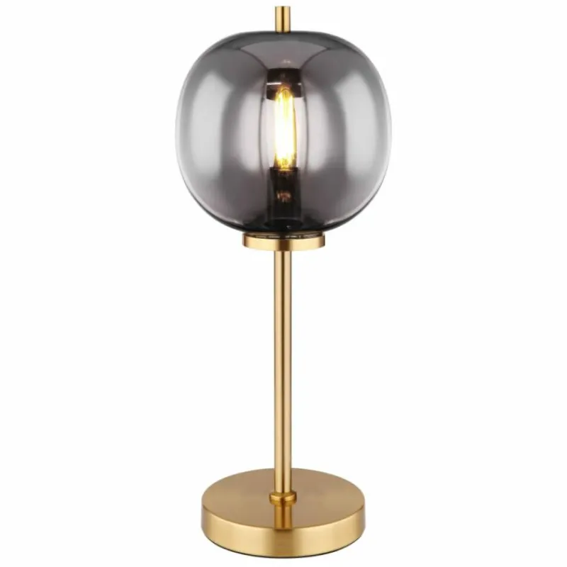 Suspension Verre Fumé-Luminaires Globo Lighting Lampe de table Globo BLACKY Laiton, 1 lumière