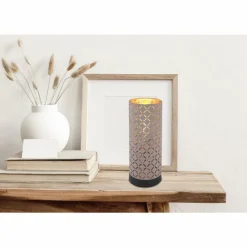 Lampes En Tissu-Luminaires Globo Lighting Lampe de table Globo CINDY Noir, 1 lumière