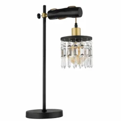 Suspension Verre Fumé-Luminaires Globo Lighting Lampe de table Globo COMMA Laiton, Noir, 1 lumière