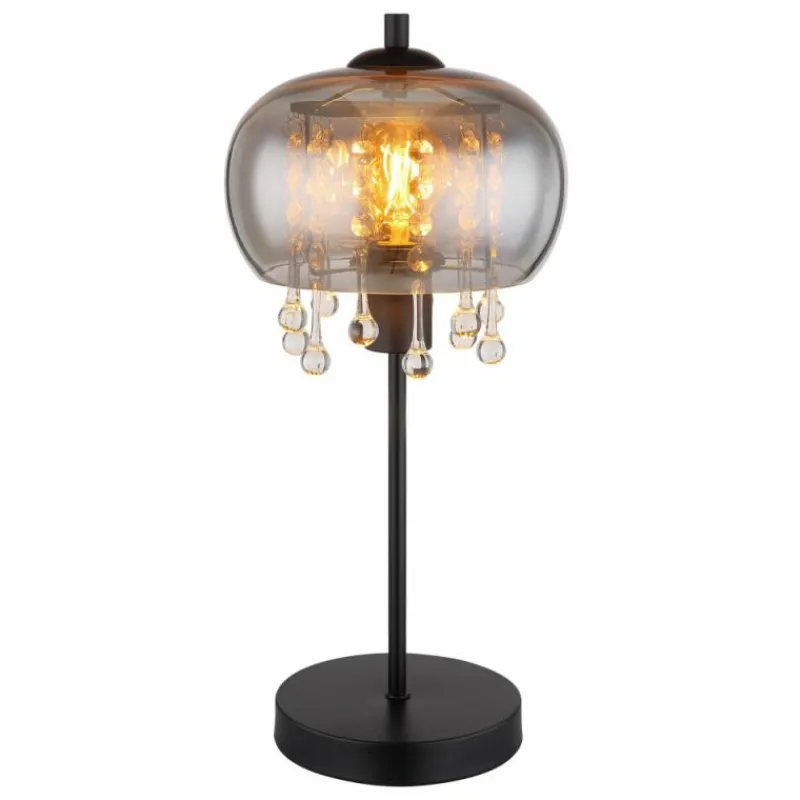 Suspension Verre Fumé-Luminaires Globo Lighting Lampe de table Globo CORRY Noir, 1 lumière