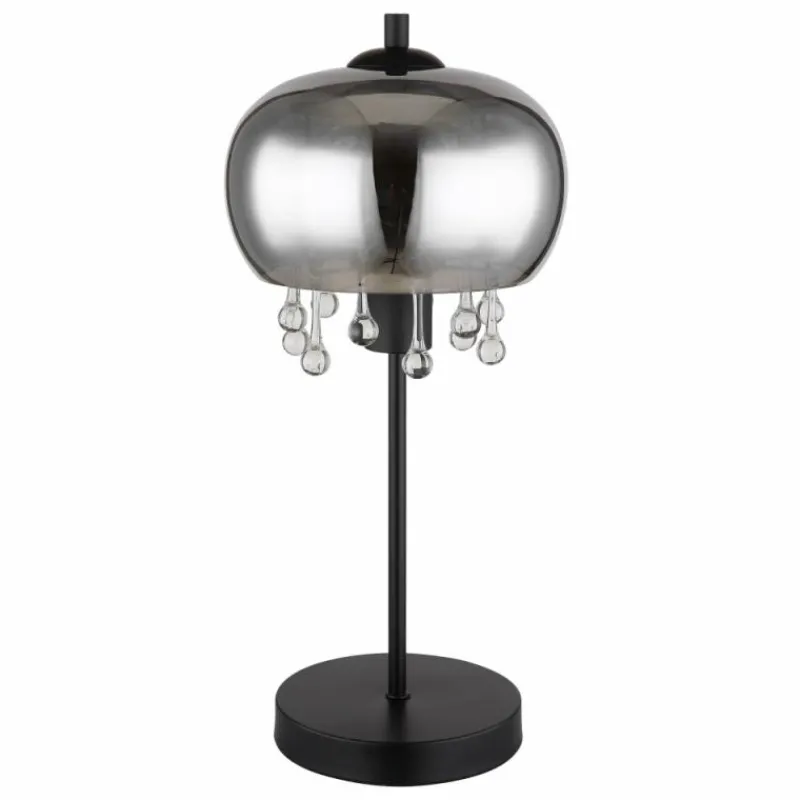 Suspension Verre Fumé-Luminaires Globo Lighting Lampe de table Globo CORRY Noir, 1 lumière