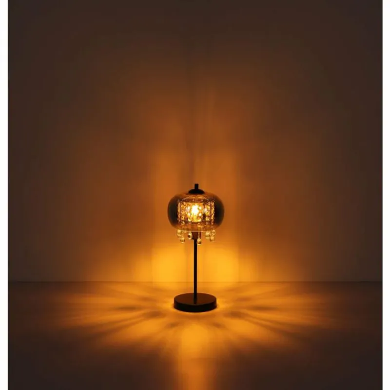 Suspension Verre Fumé-Luminaires Globo Lighting Lampe de table Globo CORRY Noir, 1 lumière