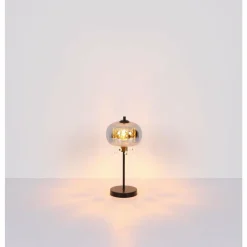 Suspension Verre Fumé-Luminaires Globo Lighting Lampe de table Globo CORRY Noir, 1 lumière