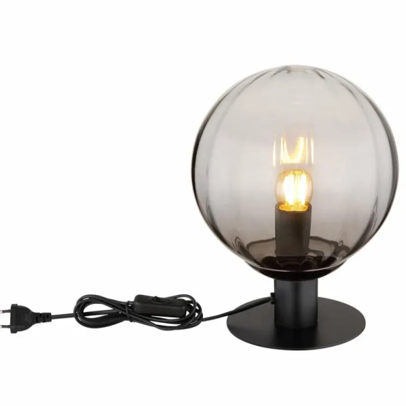 Suspension Verre Fumé-Luminaires Globo Lighting Lampe de table Globo DALLERTA Noir, 1 lumière