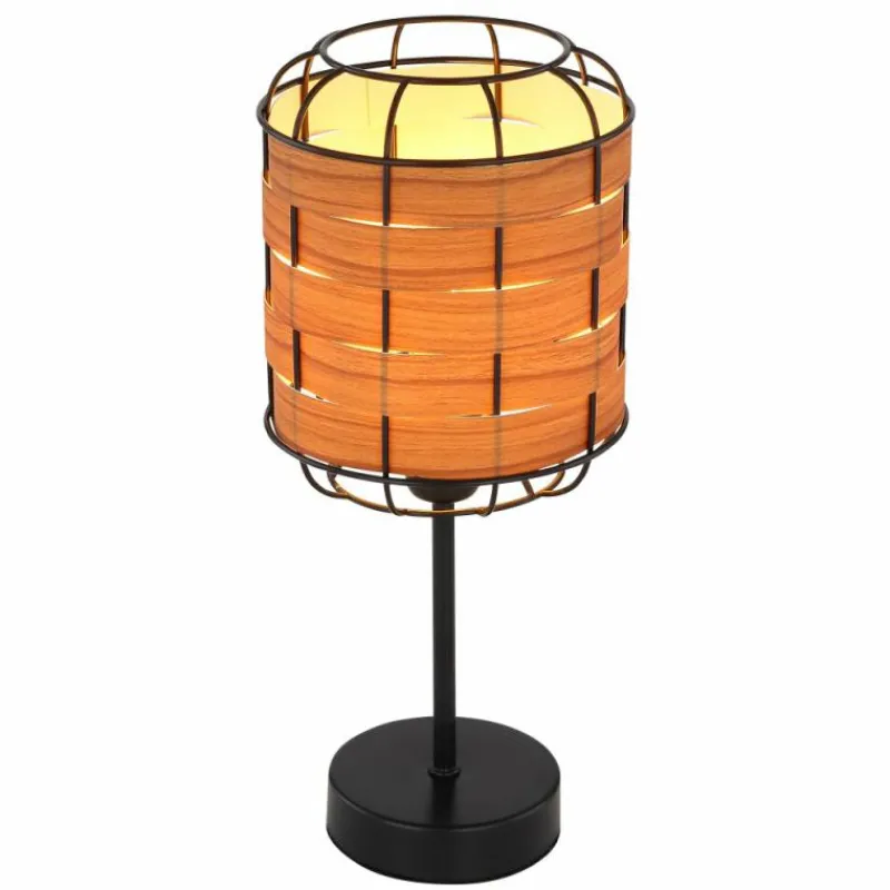 Style Boho-Chic-Luminaires Globo Lighting Lampe de table Globo ELMAR Noir, 1 lumière