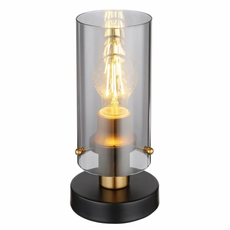 Suspension Verre Fumé-Luminaires Globo Lighting Lampe de table Globo FANNI Laiton, Noir, 1 lumière