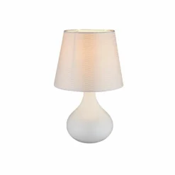 Lampes En Tissu-Luminaires Globo Lighting Lampe de table Globo FREEDOM Blanc, 1 lumière