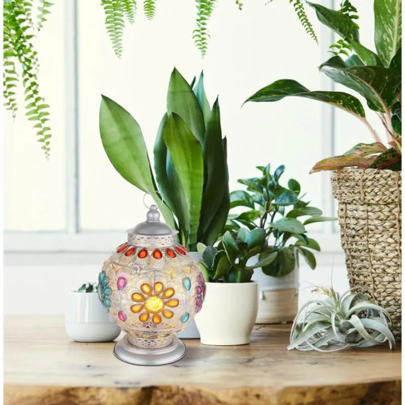 Luminaires Globo Lighting Lampe de table Globo GELASIUS Gris, Argenté, 1 lumière* Lampes À Poser