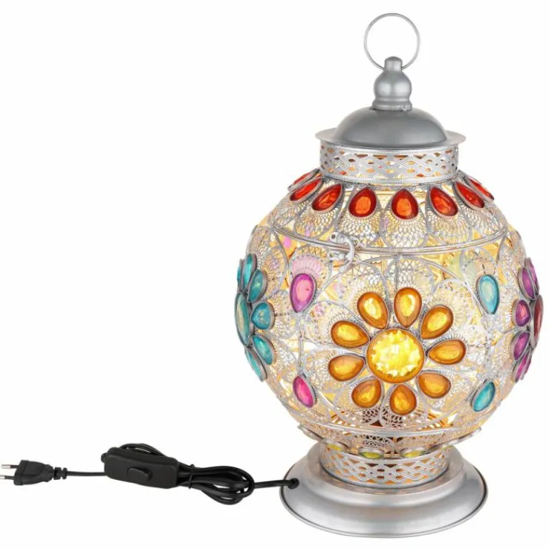 Luminaires Globo Lighting Lampe de table Globo GELASIUS Gris, Argenté, 1 lumière* Lampes À Poser