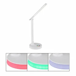 Luminaires Globo Lighting Lampe de table Globo GERALDO LED Blanc, 1 lumière, Changeur de couleurs* Lampes À Poser