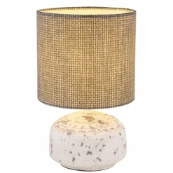 Lampes En Tissu-Luminaires Globo Lighting Lampe de table Globo IGA Gris, Blanc, 1 lumière