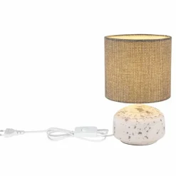 Lampes En Tissu-Luminaires Globo Lighting Lampe de table Globo IGA Gris, Blanc, 1 lumière