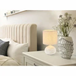 Lampes En Tissu-Luminaires Globo Lighting Lampe de table Globo IGA Blanc, 1 lumière