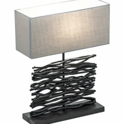 Lampes En Tissu-Luminaires Globo Lighting Lampe de table Globo JAMIE Noir, 1 lumière