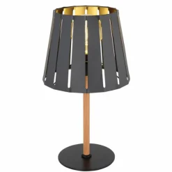 Lampes En Bois-Luminaires Globo Lighting Lampe de table Globo LUNA Couleur bois, Noir, 1 lumière