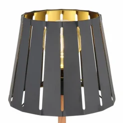 Lampes En Bois-Luminaires Globo Lighting Lampe de table Globo LUNA Couleur bois, Noir, 1 lumière