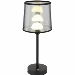 Lampes En Tissu-Luminaires Globo Lighting Lampe de table Globo LUNKI LED Noir, 1 lumière