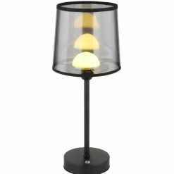 Lampes En Tissu-Luminaires Globo Lighting Lampe de table Globo LUNKI LED Noir, 1 lumière