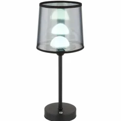 Lampes En Tissu-Luminaires Globo Lighting Lampe de table Globo LUNKI LED Noir, 1 lumière