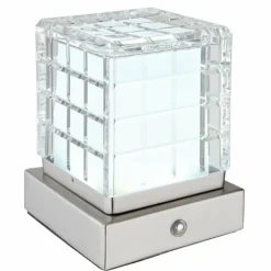 Luminaires Globo Lighting Lampe de table Globo LUNKI LED Nickel mat, 1 lumière