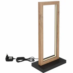 Lampes En Bois-Luminaires Globo Lighting Lampe de table Globo MANDERA LED Noir, 1 lumière