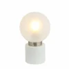 Luminaires Globo Lighting Lampe de table Globo MARKA Nickel mat, Blanc, 1 lumière