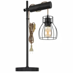 Lampes En Bois-Luminaires Globo Lighting Lampe de table Globo MINA Noir, 1 lumière