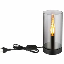 Suspension Verre Fumé-Luminaires Globo Lighting Lampe de table Globo OLLY Noir, 1 lumière