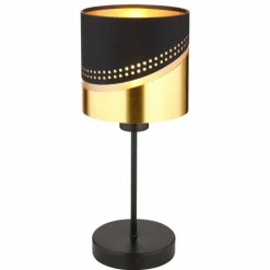 Lampes En Tissu-Luminaires Globo Lighting Lampe de table Globo OR Noir, 1 lumière