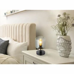 Suspension Verre Fumé-Luminaires Globo Lighting Lampe de table Globo OTHMAR Bronze, Noir, 1 lumière