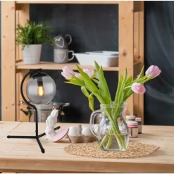 Suspension Verre Fumé-Luminaires Globo Lighting Lampe de table Globo PORRY Noir, 1 lumière