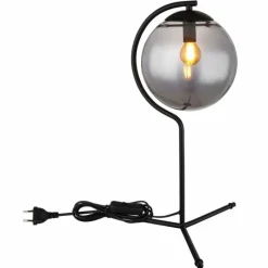 Suspension Verre Fumé-Luminaires Globo Lighting Lampe de table Globo PORRY Noir, 1 lumière