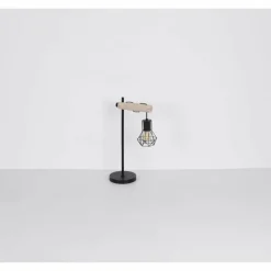 Lampes En Bois-Luminaires Globo Lighting Lampe de table Globo PRISKA Écru, Noir, 1 lumière