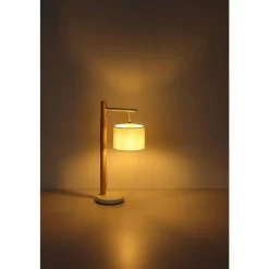 Lampes En Tissu-Luminaires Globo Lighting Lampe de table Globo RAFA Brun, Blanc, 1 lumière