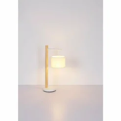Lampes En Tissu-Luminaires Globo Lighting Lampe de table Globo RAFA Brun, Blanc, 1 lumière
