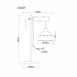 Lampes En Tissu-Luminaires Globo Lighting Lampe de table Globo REX Bois clair, Noir, 1 lumière