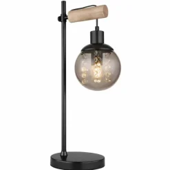 Suspension Verre Fumé-Luminaires Globo Lighting Lampe de table Globo RICHARD Écru, Noir, 1 lumière