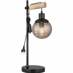 Suspension Verre Fumé-Luminaires Globo Lighting Lampe de table Globo RICHARD Écru, Noir, 1 lumière