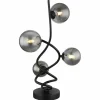 Suspension Verre Fumé-Luminaires Globo Lighting Lampe de table Globo RIHA LED Noir, 4 lumières