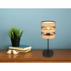 Lampes En Bois-Luminaires Globo Lighting Lampe de table Globo SOENI Noir, 1 lumière