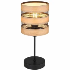 Lampes En Bois-Luminaires Globo Lighting Lampe de table Globo SOENI Noir, 1 lumière