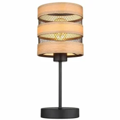 Lampes En Bois-Luminaires Globo Lighting Lampe de table Globo SOENI Noir, 1 lumière