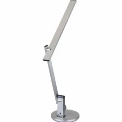 Luminaires Globo Lighting Lampe de table Globo SOLANA LED Aluminium brossé, Blanc, 1 lumière* Éclairage Led