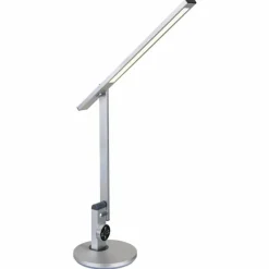 Luminaires Globo Lighting Lampe de table Globo SOLANA LED Aluminium brossé, Blanc, 1 lumière* Éclairage Led