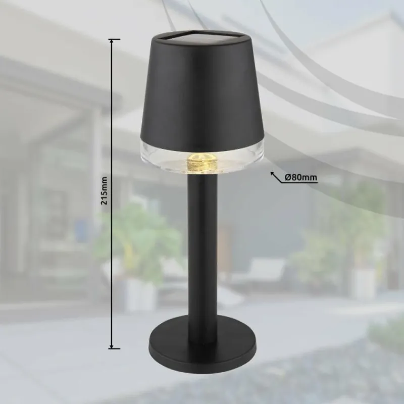 Luminaires Globo Lighting Lampe de table Globo SOLAR LED Noir, Transparent, 1 lumière