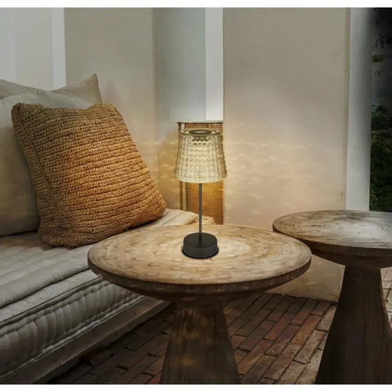 Suspension Verre Fumé-Luminaires Globo Lighting Lampe de table Globo SOLAR LED Fumée, Noir, 1 lumière