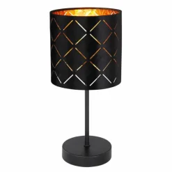 Lampes En Tissu-Luminaires Globo Lighting Lampe de table Globo SUNNA Noir, 1 lumière