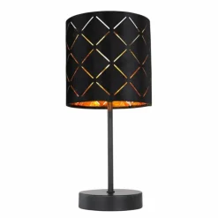 Lampes En Tissu-Luminaires Globo Lighting Lampe de table Globo SUNNA Noir, 1 lumière