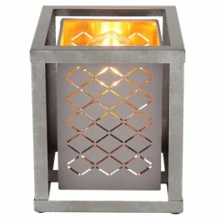 Lampes En Tissu-Luminaires Globo Lighting Lampe de table Globo THOMAS Argent Oxydé, 1 lumière