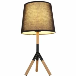 Lampes En Tissu-Luminaires Globo Lighting Lampe de table Globo TL Écru, Noir, 1 lumière